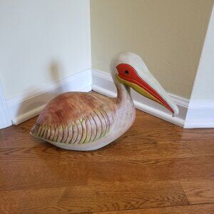 Pelican wood carving - artisan handmade